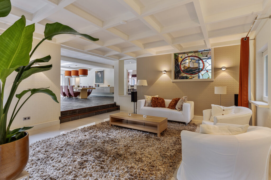 Woonkamer met cassetteplafond
